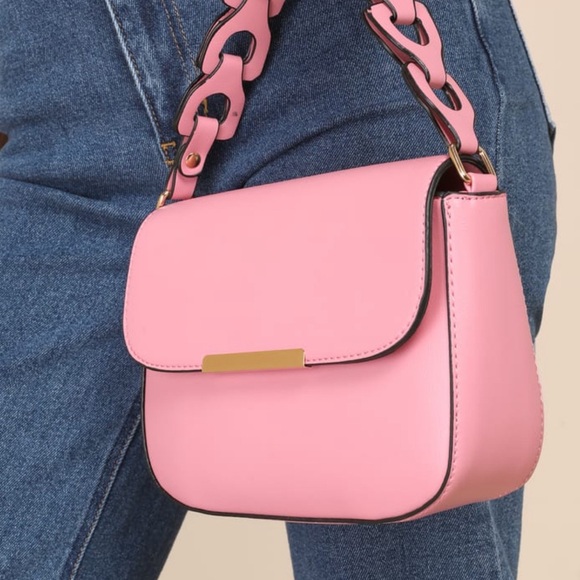 Pink Interlocking Link Handbag - Picture 2 of 3